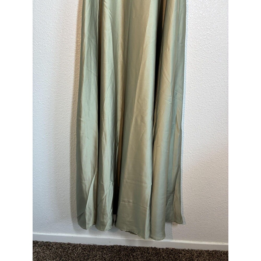 Show Me Your Mumu Faith Maxi Dress Womens Small Green Satin V Neck Wedding - Picture 5 of 16